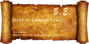 Bolfik Emanuéla névjegykártya